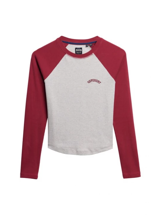 Foto van product Superdry & Co Shirt 'Essential' lichtgrijs / bourgogne