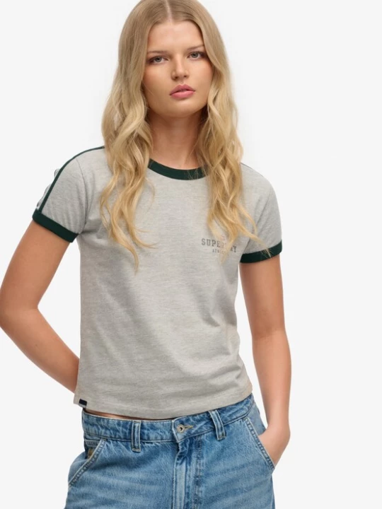 Foto van product Superdry & Co Shirt grijs / grijs gemêleerd / donkergroen / watermeloen rood