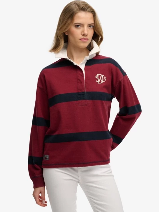 Foto van product Superdry & Co Shirt 'Heritage' marine / donkerrood / wit