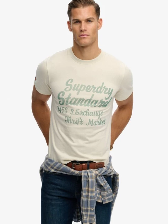 Foto van product Superdry & Co Shirt 'Industry Worker' ecru / jade groen