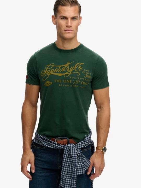 Foto van product Superdry & Co Shirt 'Industry Worker' mosterd / donkergroen