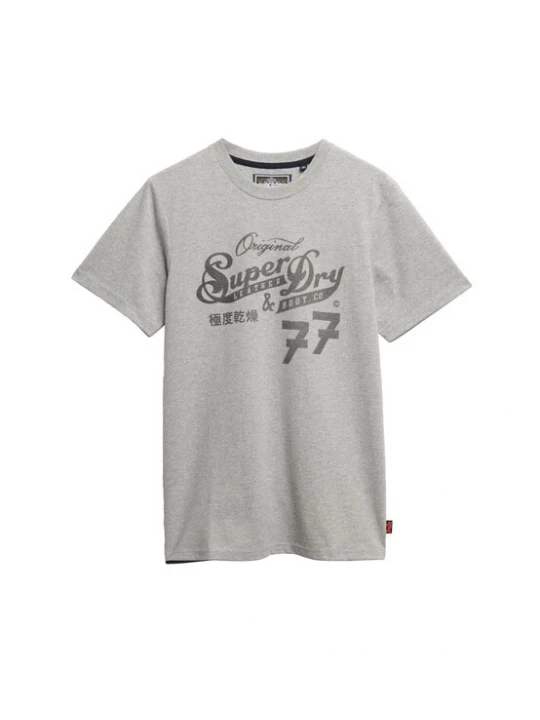 Foto van product Superdry & Co Shirt 'LEATHER & BOOT' donkergrijs / grijs gemêleerd