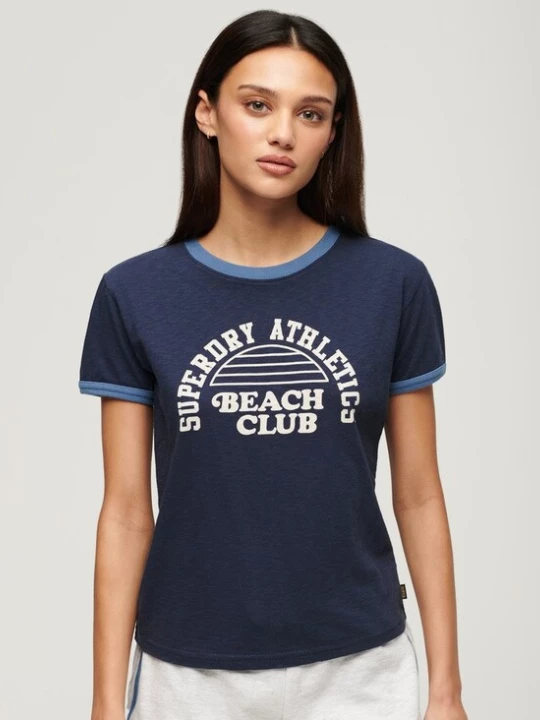 Foto van product Superdry & Co Shirt marine / rose-goud / wit