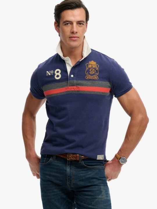 Foto van product Superdry & Co Shirt marine / sepia / donkergrijs / donkerrood