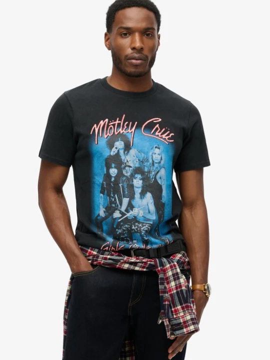 Foto van product Superdry & Co Shirt 'Mötley Crüe x Superdry' azuur / rood / zwart / wit