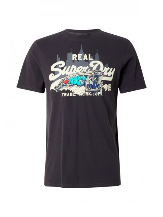 Foto van product Superdry & Co Shirt 'NEW YORK' aqua / lichtblauw / antraciet / wit