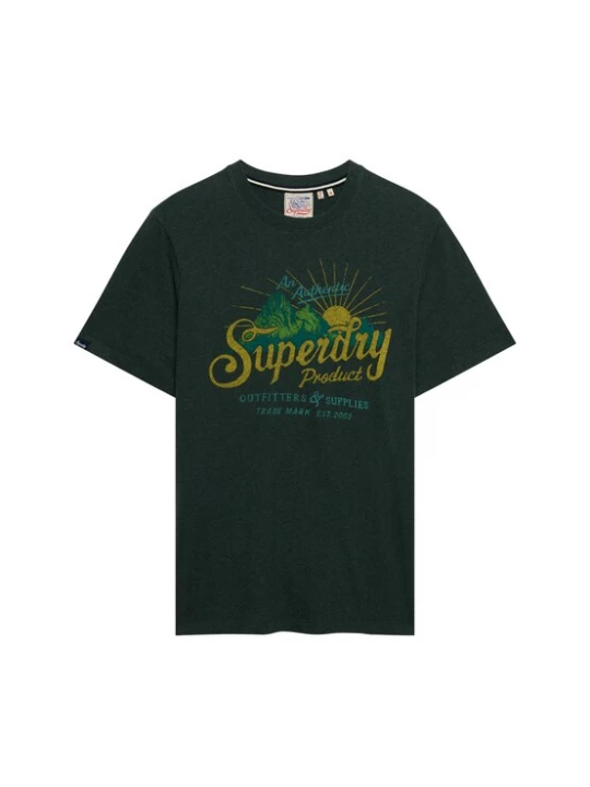 Foto van product Superdry & Co Shirt 'OUTDOORS MOUNTAIN' mosterd / donkergroen