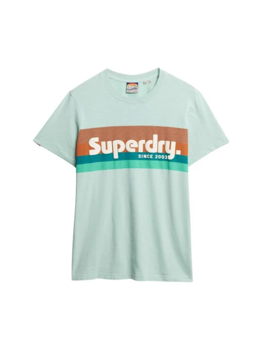 Foto van product Superdry & Co Shirt petrol / mintgroen / mandarijn / wit