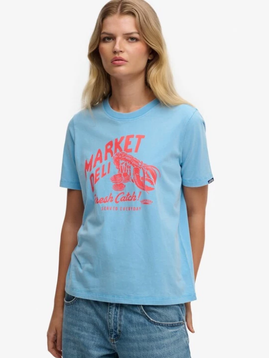 Foto van product Superdry & Co Shirt 'Roadside Trade' lichtblauw / koraal