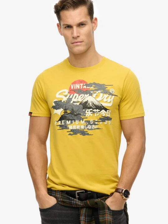 Foto van product Superdry & Co Shirt 'Tokyo' beige / geel / grijs / rood