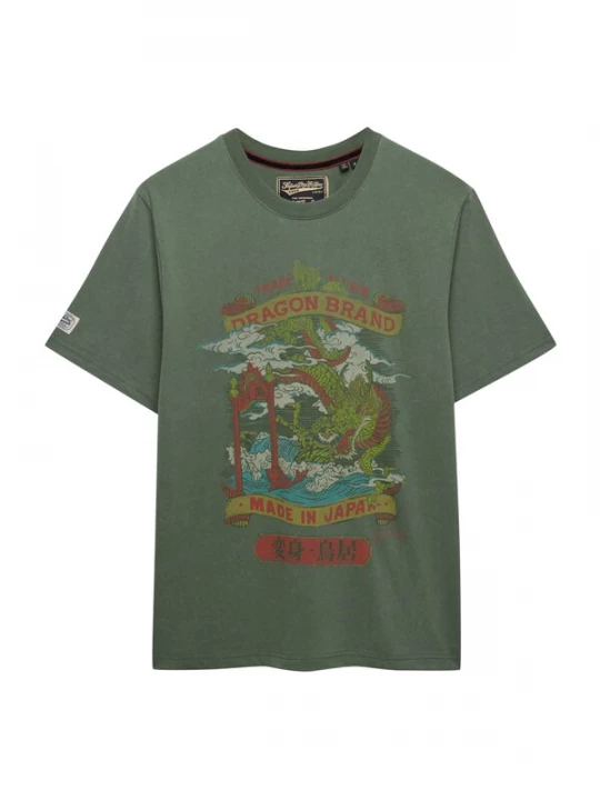 Foto van product Superdry & Co Shirt 'Tokyo' donkergeel / olijfgroen / lichtgroen / donkerrood