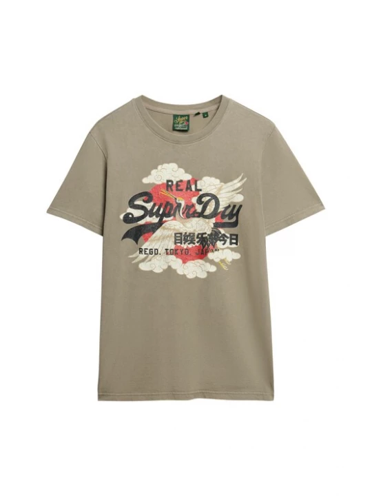 Foto van product Superdry & Co Shirt 'Tokyo' kaki / lichtrood / zwart / wit