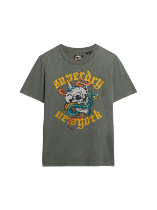 Foto van product Superdry & Co Shirt turquoise / mosterd / lichtgrijs / donkergroen