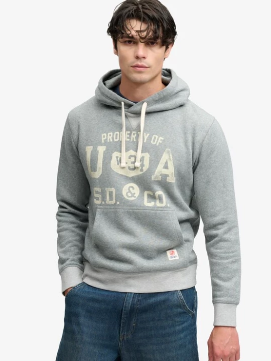 Foto van product Superdry & Co Sweatshirt 'Athletic Essentials' grijs gemêleerd / offwhite