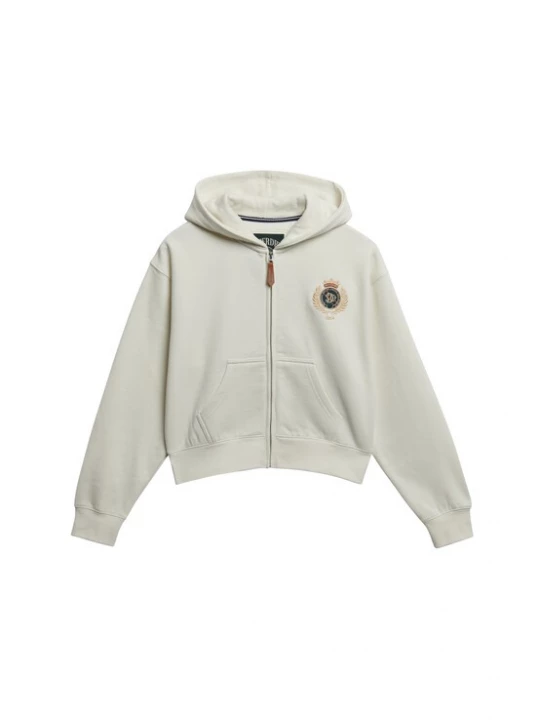 Foto van product Superdry & Co Sweatvest 'Country Club' beige / groen / wolwit