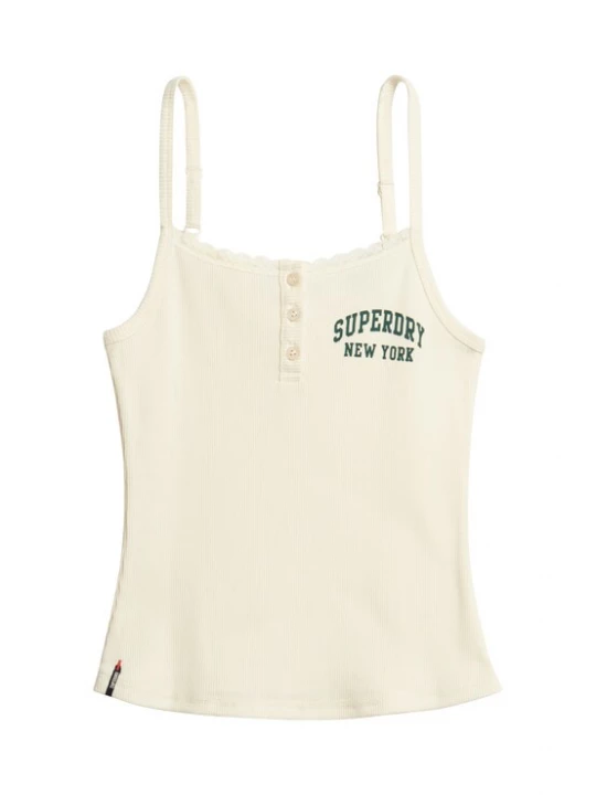 Foto van product Superdry & Co Top 'Athletic Essentials' donkergroen / wolwit