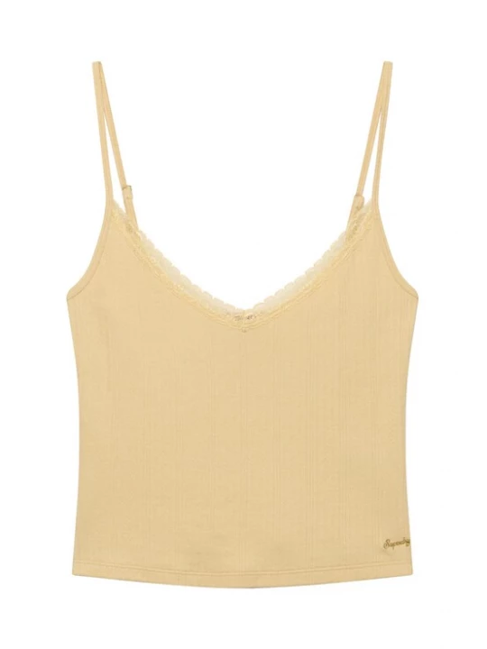 Foto van product Superdry & Co Top 'Athletic Essentials' pasteelgeel