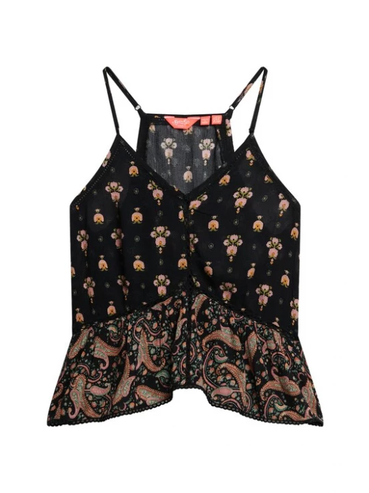 Foto van product Superdry & Co Top groen / rosa / zwart