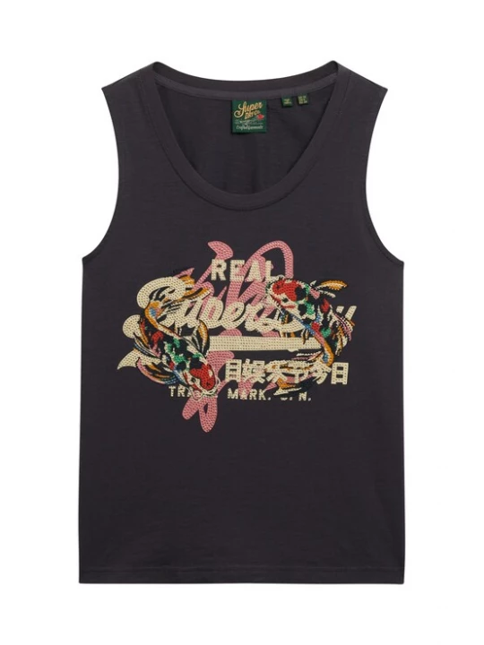 Foto van product Superdry & Co Top 'Tokyo' beige / donkergrijs / rosa
