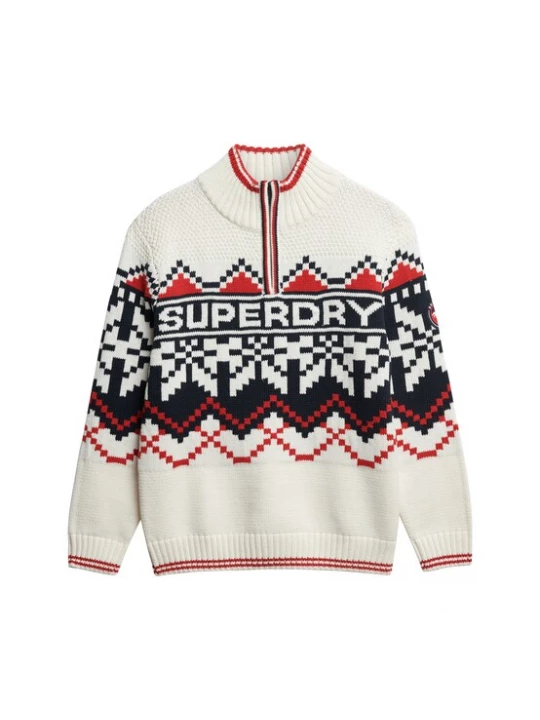 Foto van product Superdry & Co Trui crème / marine / knalrood