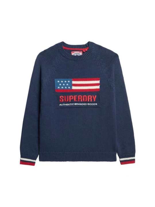 Foto van product Superdry & Co Trui marine / bloedrood / wit