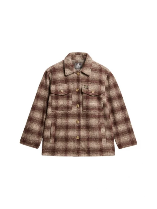 Foto van product Superdry & Co Tussenjas bruin / robijnrood / natuurwit