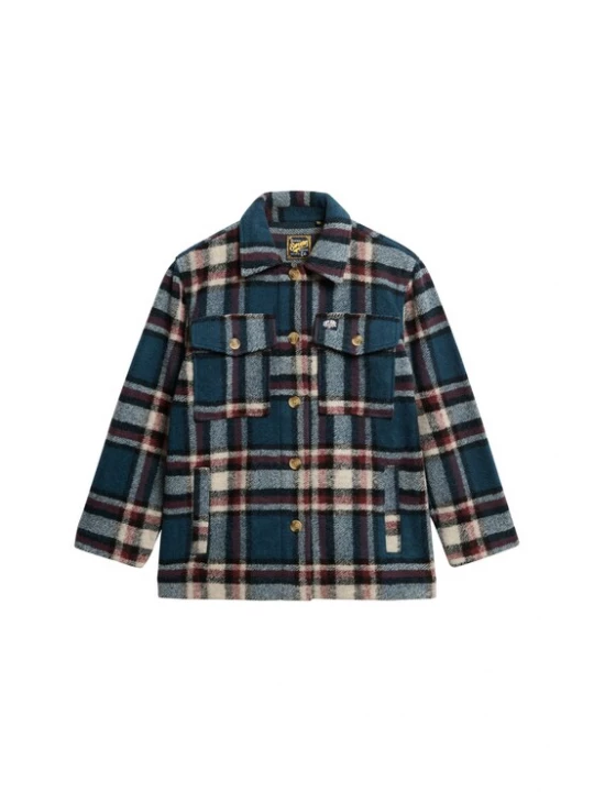 Foto van product Superdry & Co Tussenjas crème / donkerblauw / bordeaux / zwart