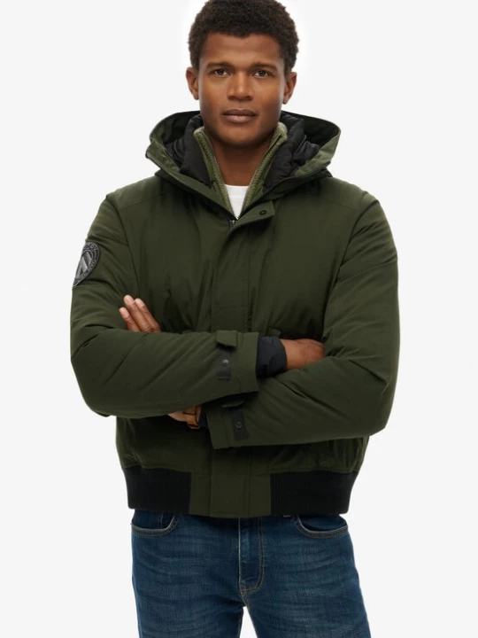 Foto van product Superdry & Co Tussenjas donkergrijs / olijfgroen