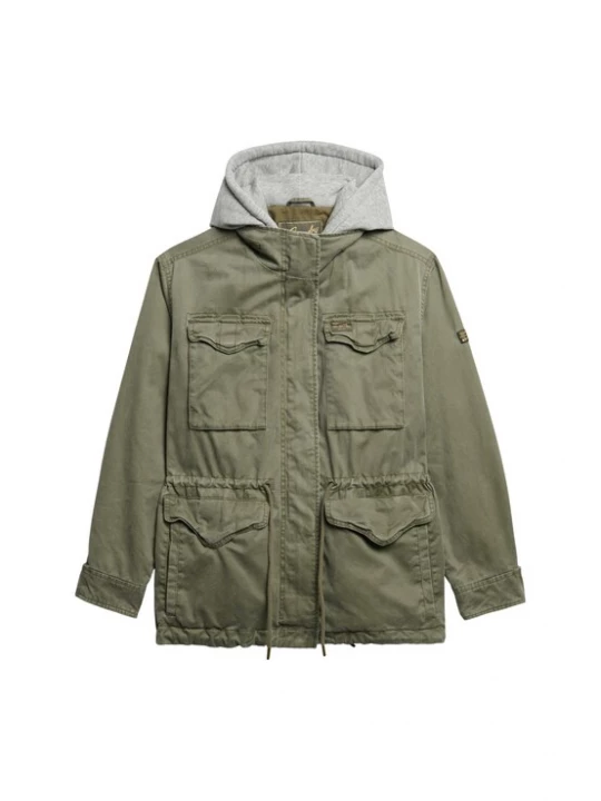 Foto van product Superdry & Co Tussenjas grijs gemêleerd / groen