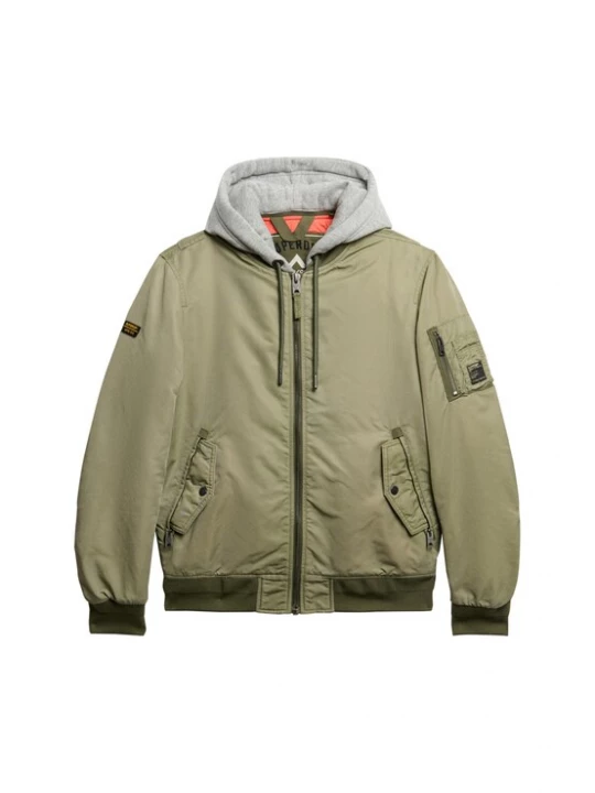Foto van product Superdry & Co Tussenjas 'Ma1' lichtgrijs / olijfgroen