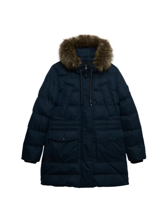 Foto van product Superdry & Co Winterjas marine / bruin gemêleerd