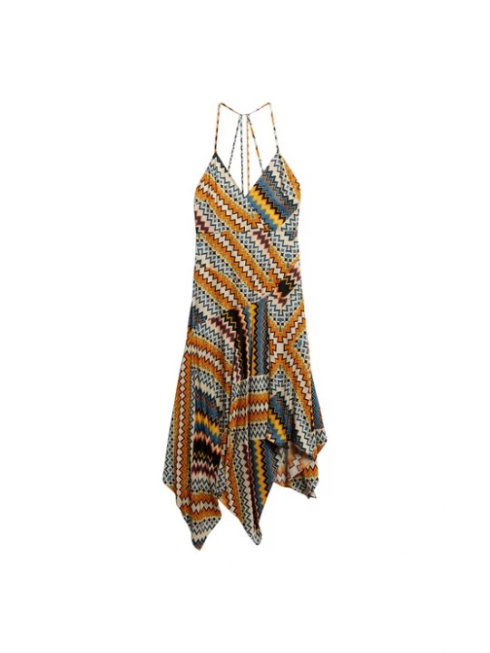 Foto van product Superdry & Co Zomerjurk duifblauw / oranje / zwart / natuurwit