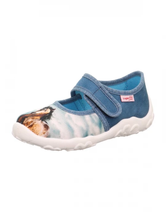Foto van product SUPERFIT Huisschoenen 'Bonny' blauw / bruin / wit