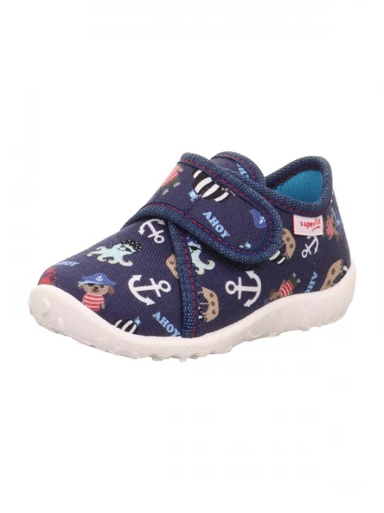 Foto van product SUPERFIT Huisschoenen 'SPOTTY' lichtblauw / donkerblauw / zalm roze / wit