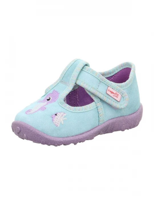 Foto van product SUPERFIT Huisschoenen 'SPOTTY' lichtblauw / lila / zwart / wit