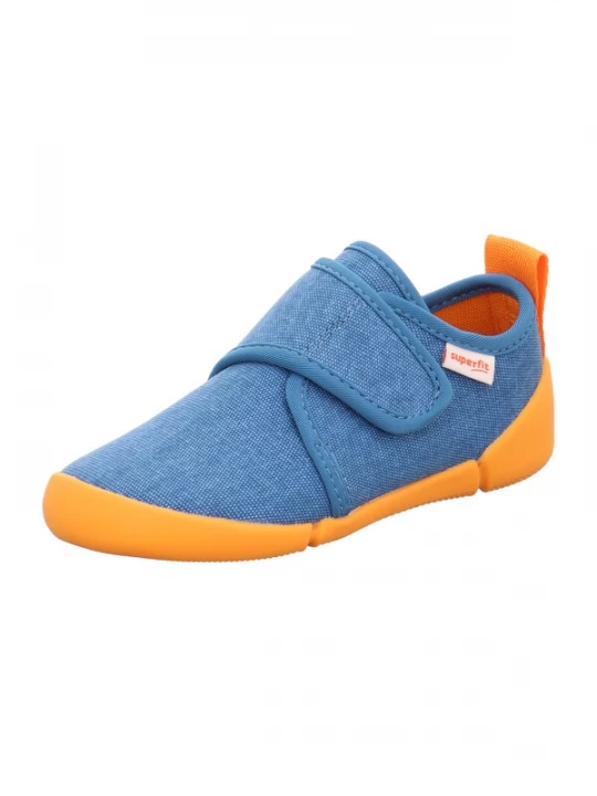 Foto van product SUPERFIT Huisschoenen 'VENTI' blauw denim / neonoranje