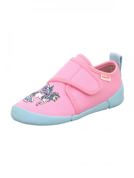 Foto van product SUPERFIT Huisschoenen 'VENTI' lichtblauw / rosa / zwart / wit