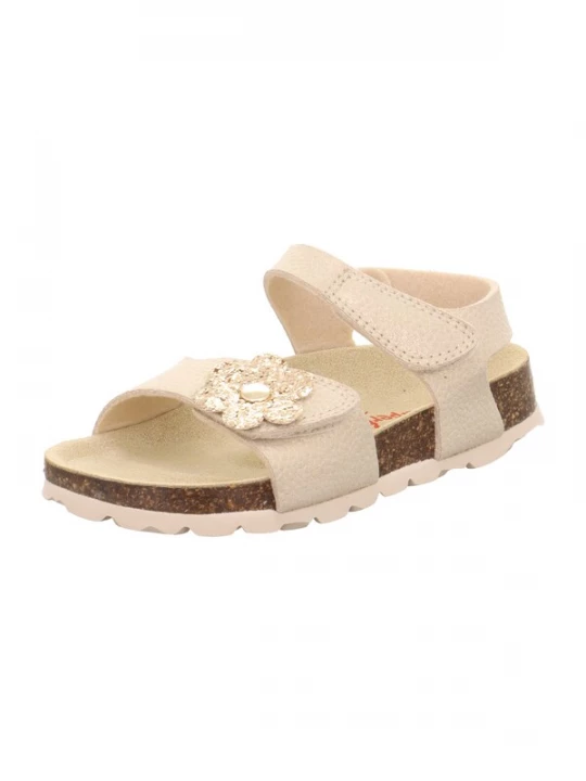 Foto van product SUPERFIT Sandalen 'FUSSBETTPANTOFFEL' crème / goud / wit