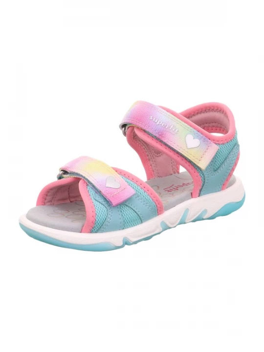 Foto van product SUPERFIT Sandalen 'PEBBLES' turquoise / geel / pink / lichtroze