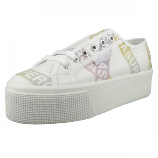 Foto van product SUPERGA Veterschoen geel / lila / wit