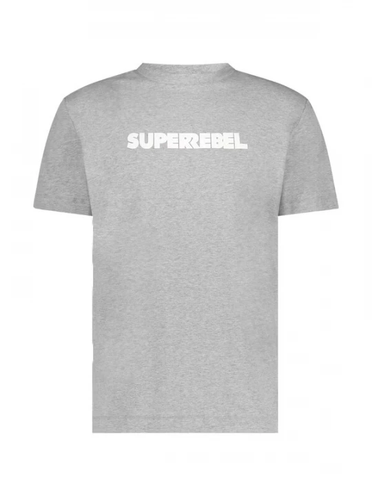Foto van product SUPERREBEL® GEAR Shirt 'Keanu' grijs gemêleerd / wit