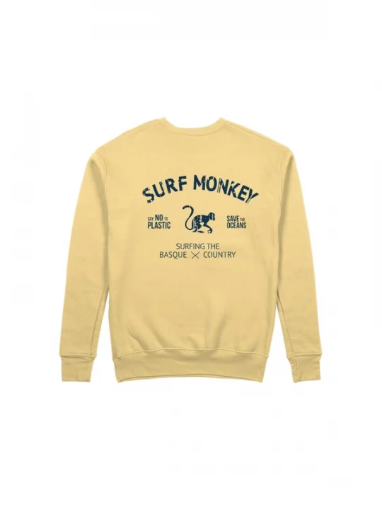 Foto van product Surf Monkey Sweatshirt 'Rette das Ozean' geel