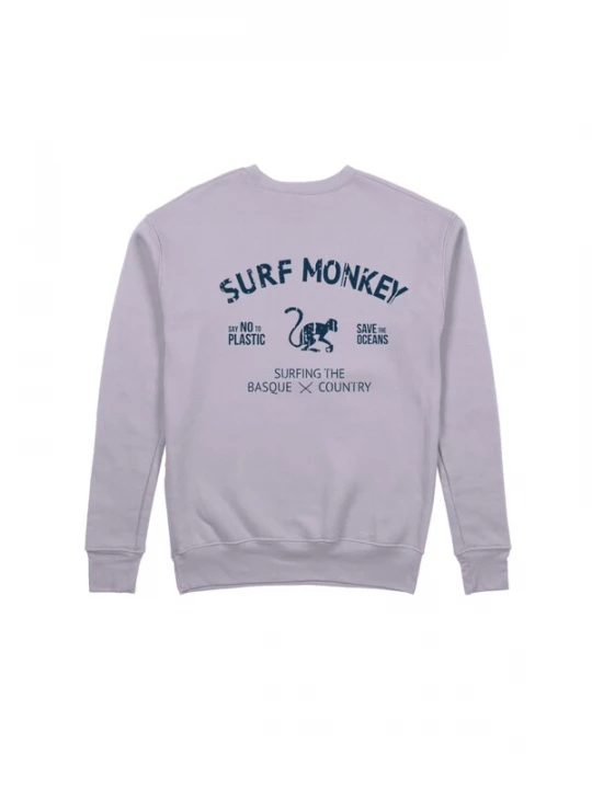Foto van product Surf Monkey Sweatshirt 'Rette das Ozean' lichtlila