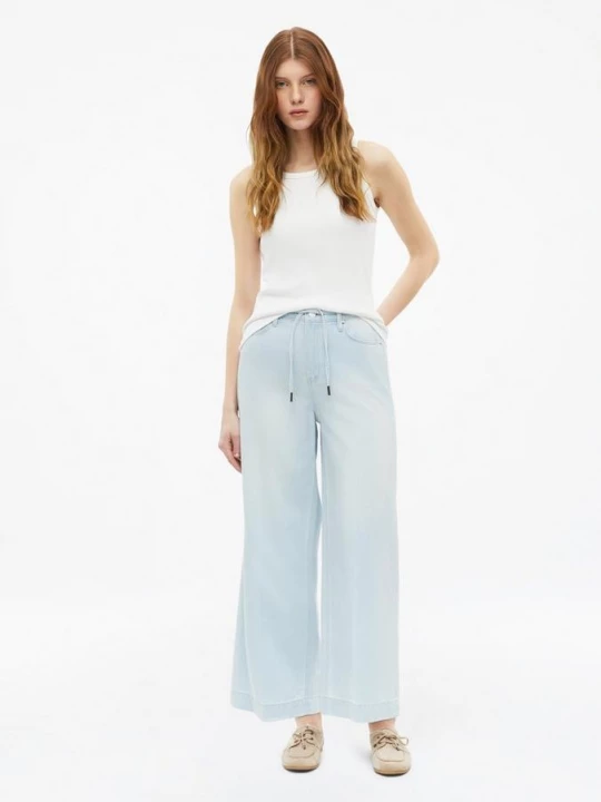 Foto van product Suri culotte jeans / regular fit / high rise / wijde pijp / in linnenmix s.Oliver blauw