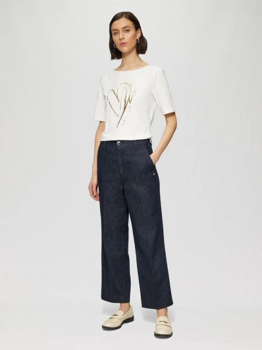 Foto van product Suri culottes / normale pasvorm / hoog model / wijde pijp s.Oliver blauw