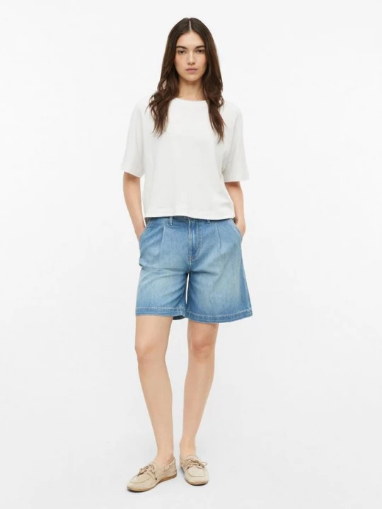Foto van product Suri denim shorts / Regular fit / Hoge taille / Wijde pijpen s.Oliver blauw
