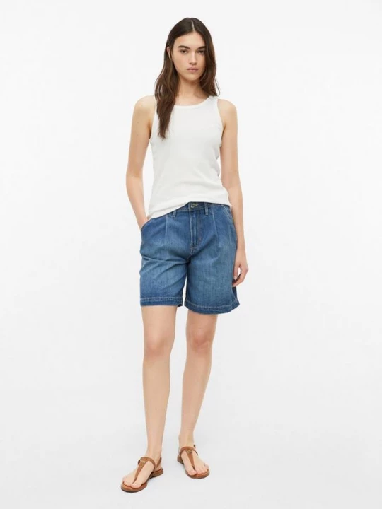 Foto van product Suri denim shorts / Regular fit / Hoge taille / Wijde pijpen s.Oliver blauw