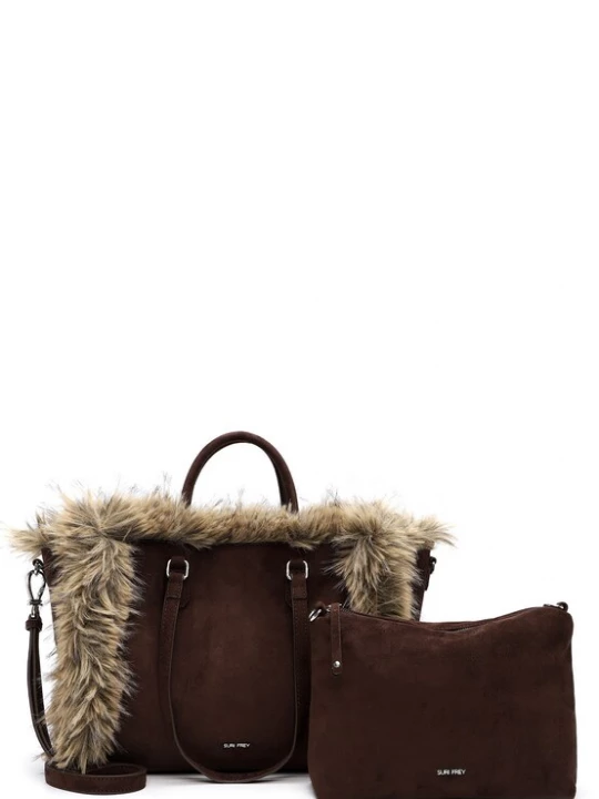 Foto van product Suri Frey Handtas 'Chessy' beige gemêleerd / chocoladebruin