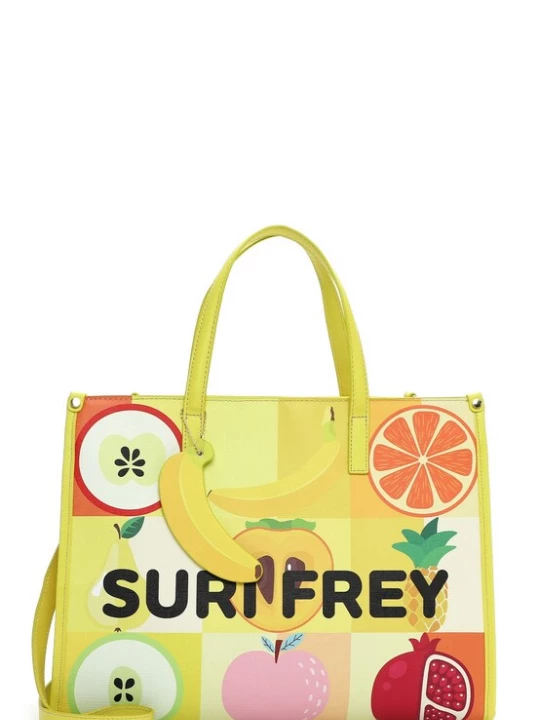 Foto van product Suri Frey Shopper 'Issy' geel / zalm roze / zwart