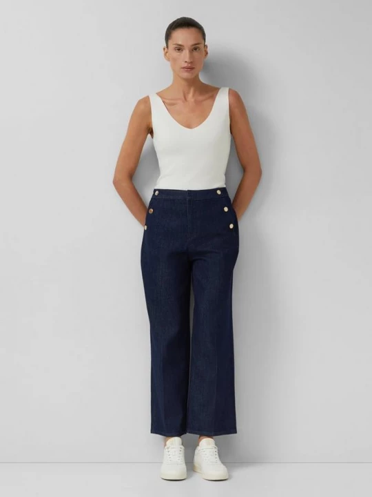 Foto van product Suri jeans culottes / normale pasvorm / hoge taille / wijde pijpen s.Oliver blauw